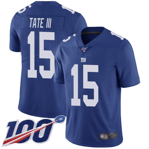 Men New York Giants 15 Golden Tate III Royal Blue Team Color Vapor Untouchable Limited Player 100th Season Football NFL Jersey